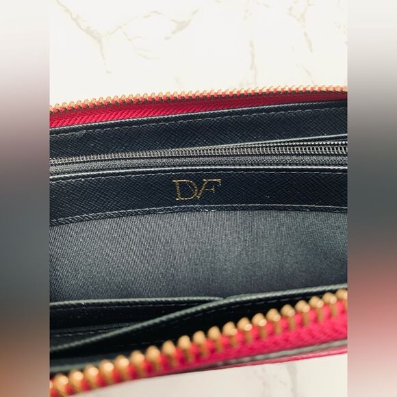 Diane Von Furstenberg Dark Pink Zip Around Wallet - Picture 11 of 13